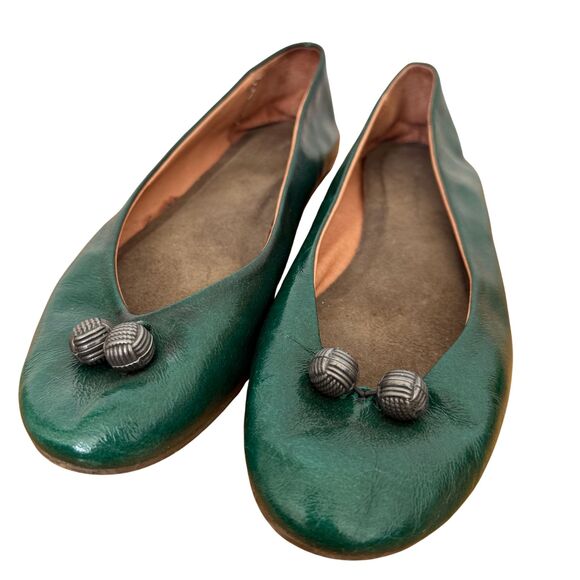 Pilcro and the Letterpress Green Leather Ballet Flats | Size 7.5M | - Picture 5 of 5